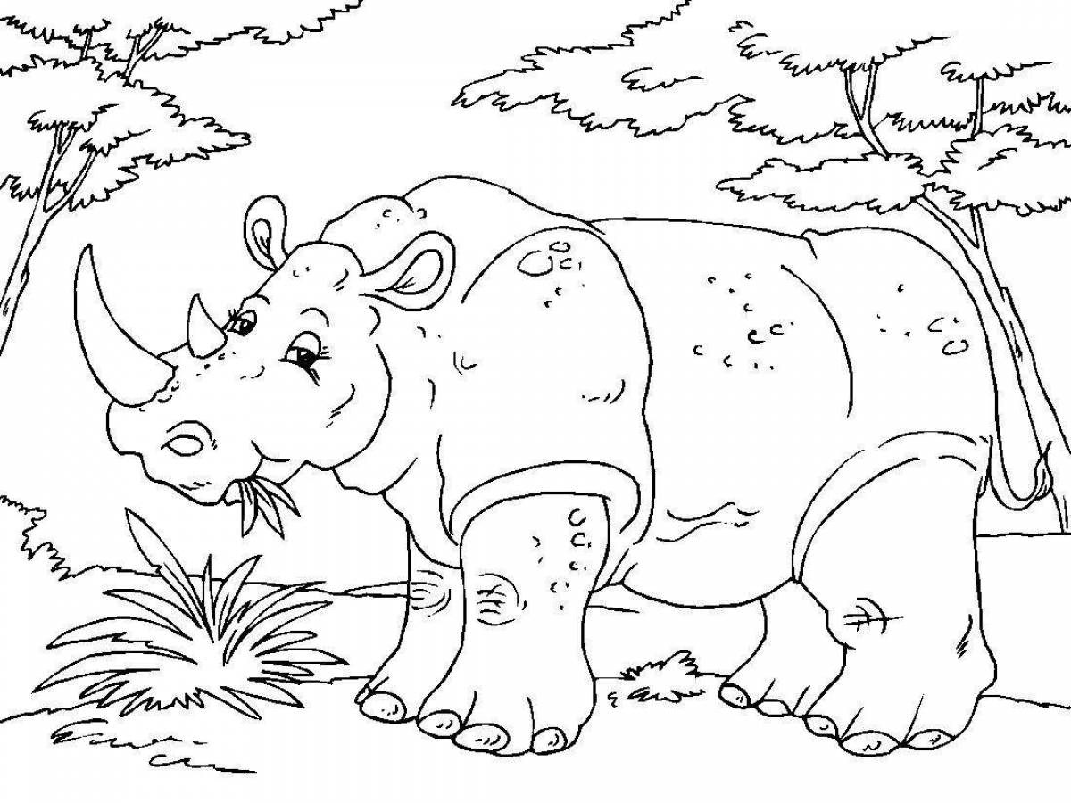 Amazing coloring pages animals of hot countries for children 6-7 years old