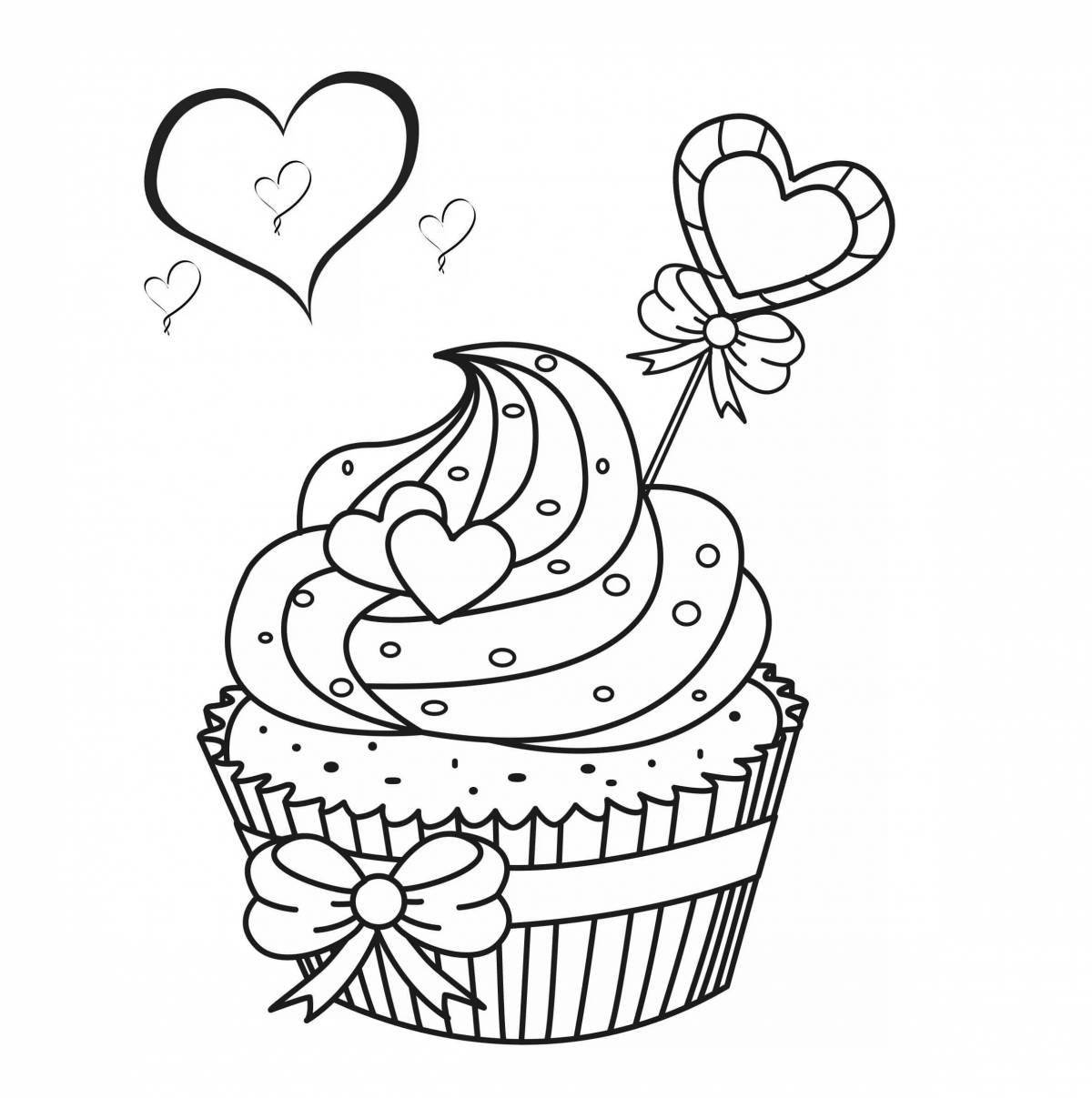 Coloring book sweet cakes for children 5-6 years old