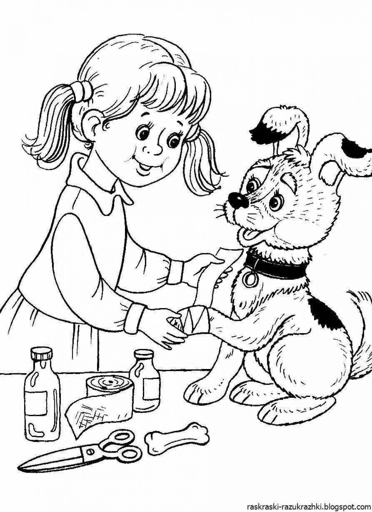 Fun coloring page: healthy and unhealthy for kids