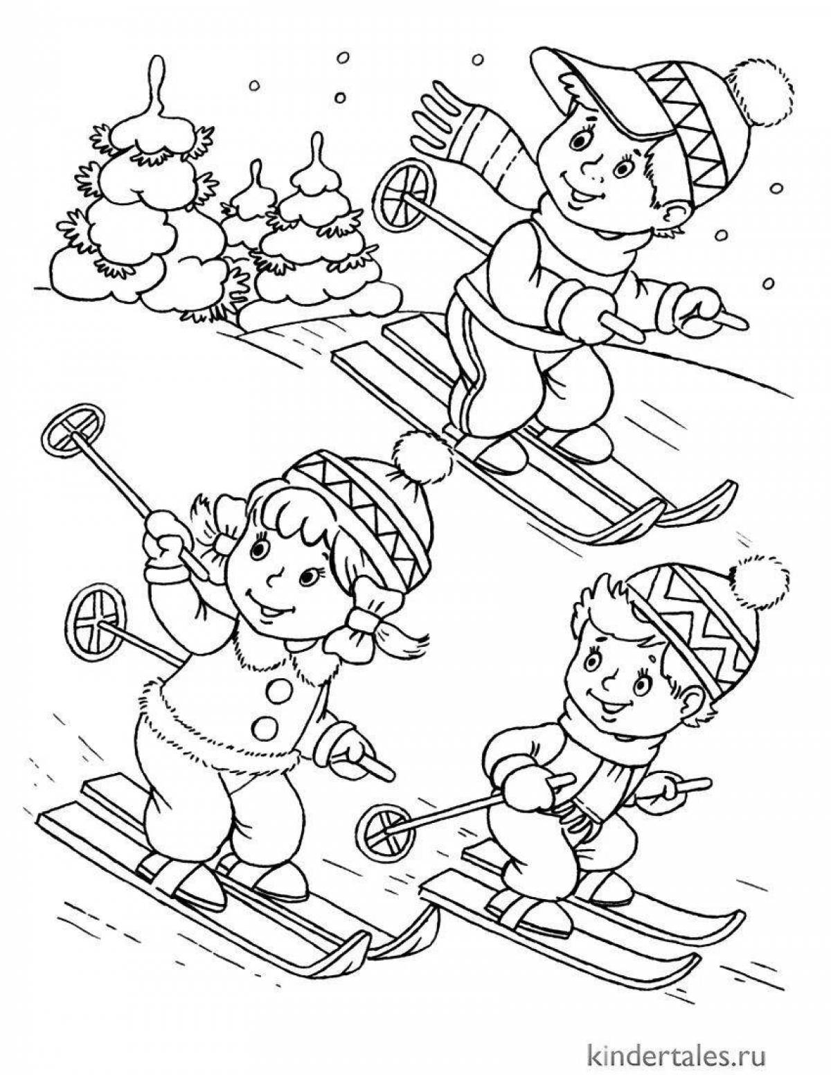 Coloring pages winter games
