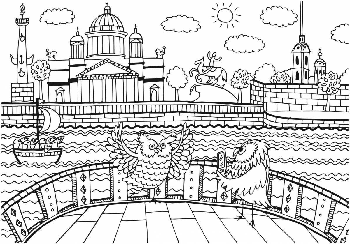 Coloring glorious st. petersburg for children 5-6 years old