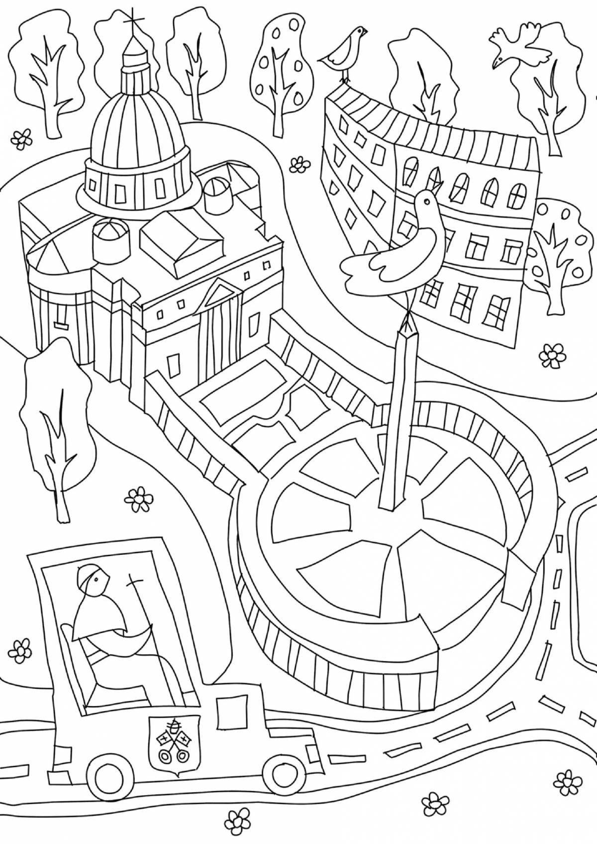 Brilliant st. petersburg coloring book for children 5-6 years old