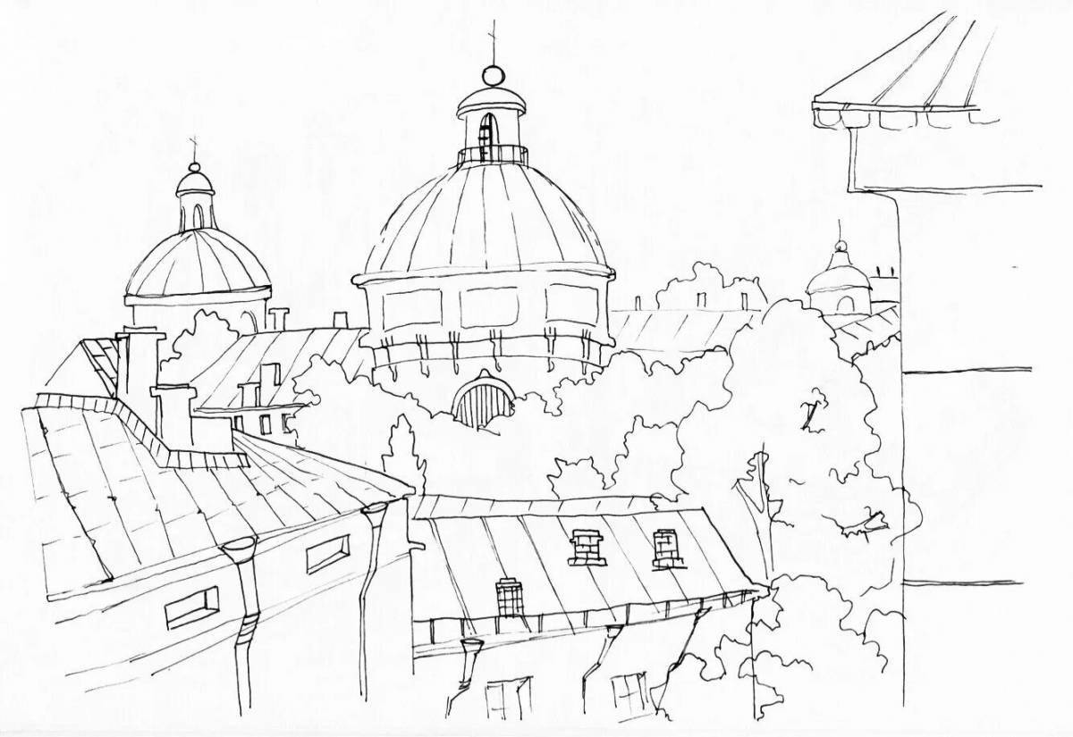 Exquisite st. petersburg coloring book for children 5-6 years old
