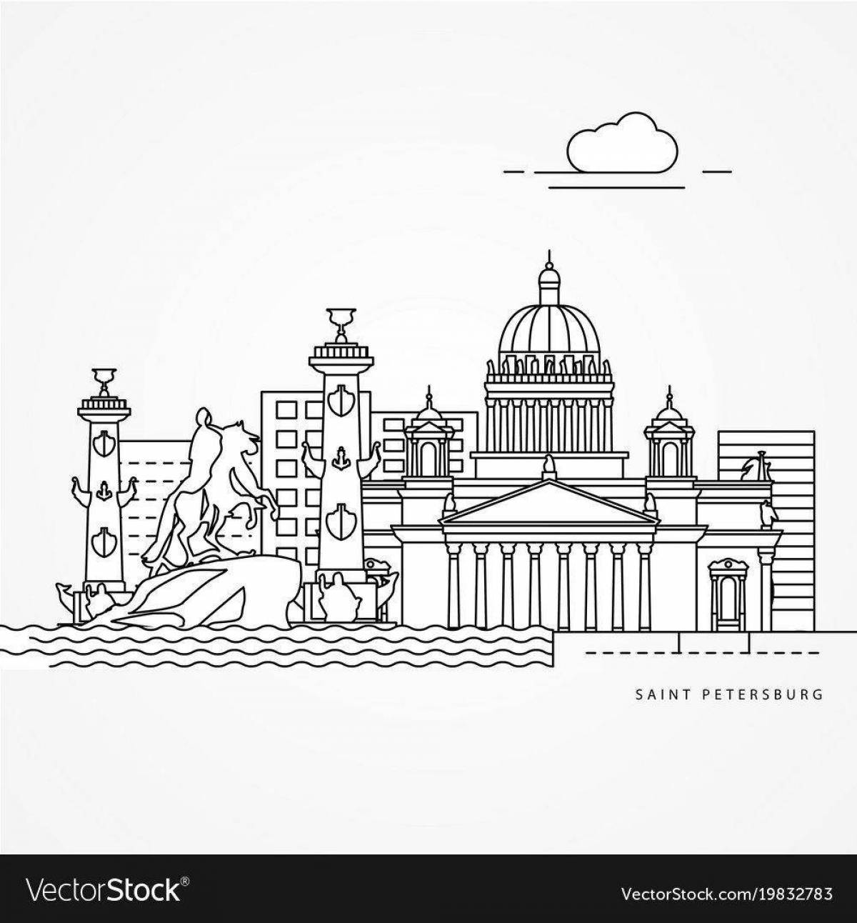 Colour st. petersburg coloring book for children 5-6 years old