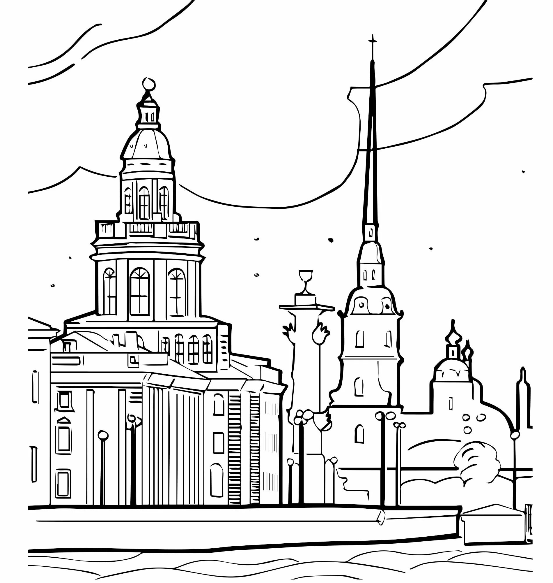 Color-loving st. petersburg coloring book for children 5-6 years old