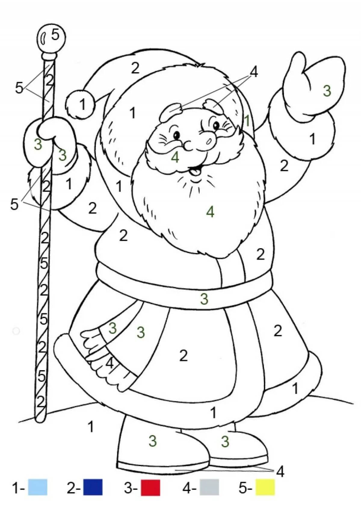 Coloring fairytale santa claus