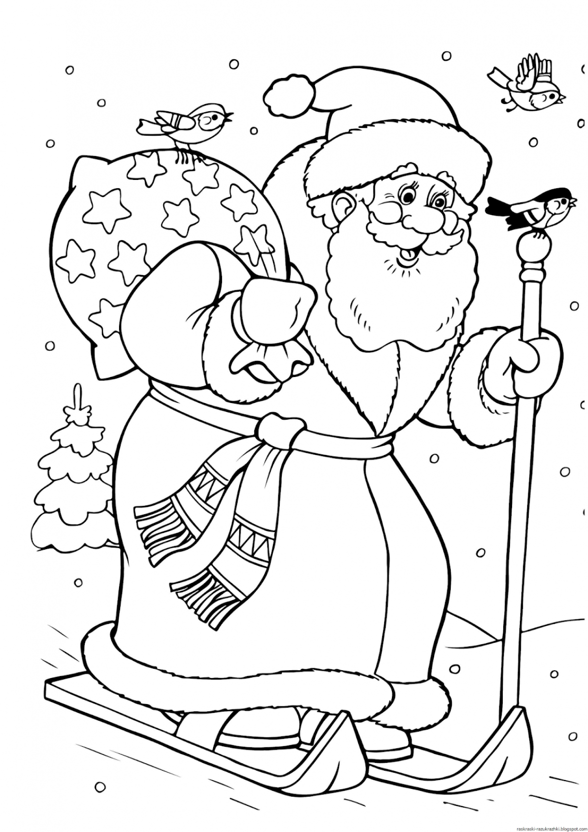 Раскраска выдающийся санта-клаус