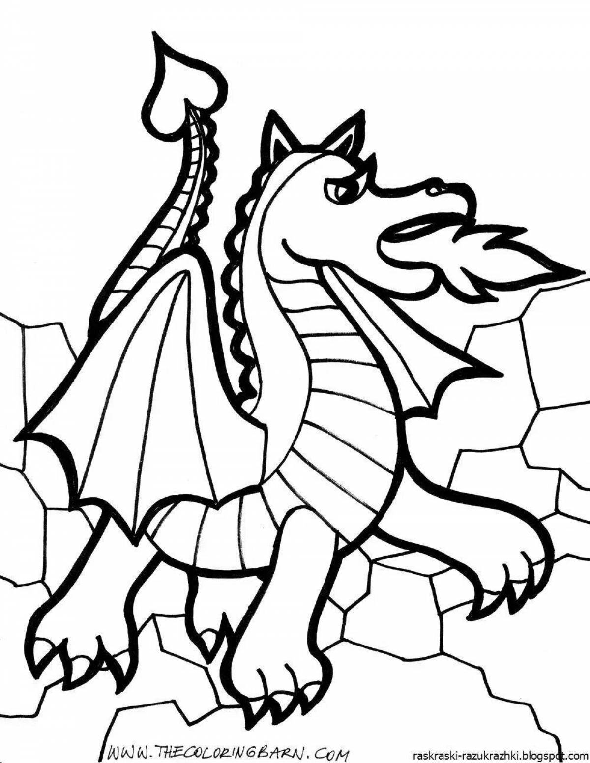 Coloring dragons for children 6-7 years old