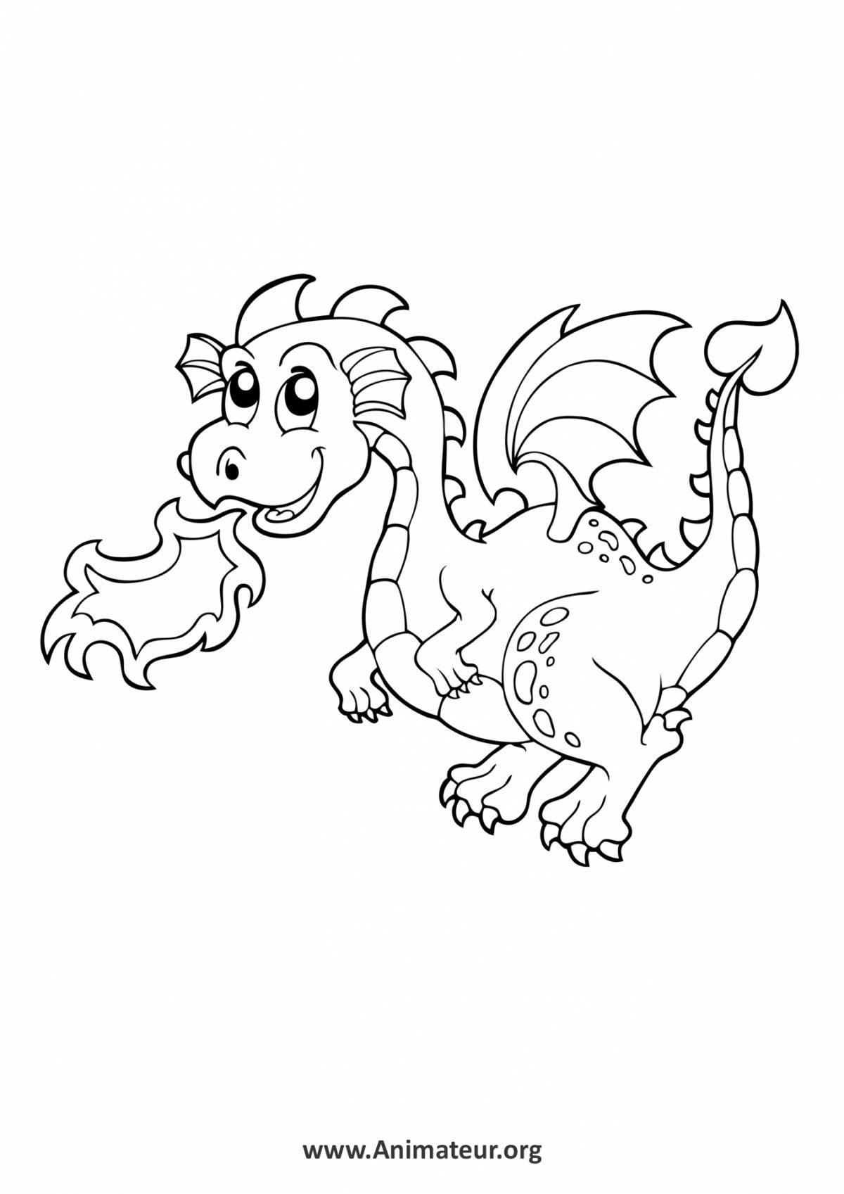 Fancy coloring dragons for children 6-7 years old