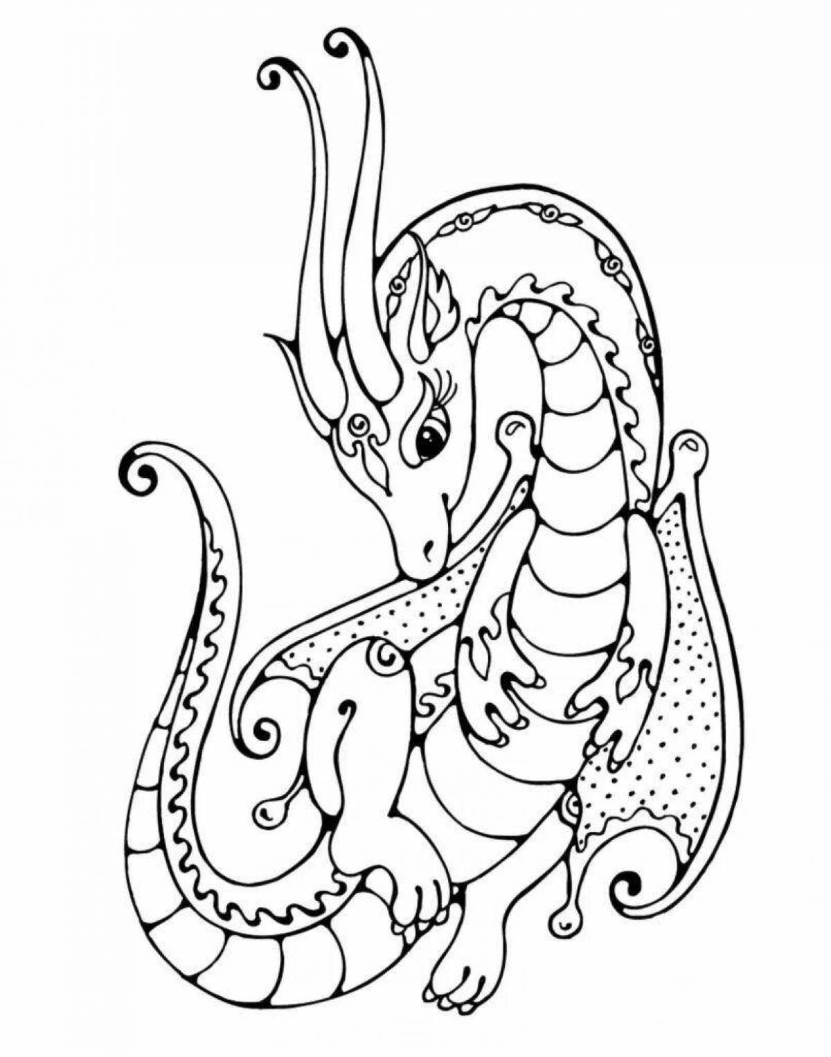Great dragon coloring book for kids 6-7 years old