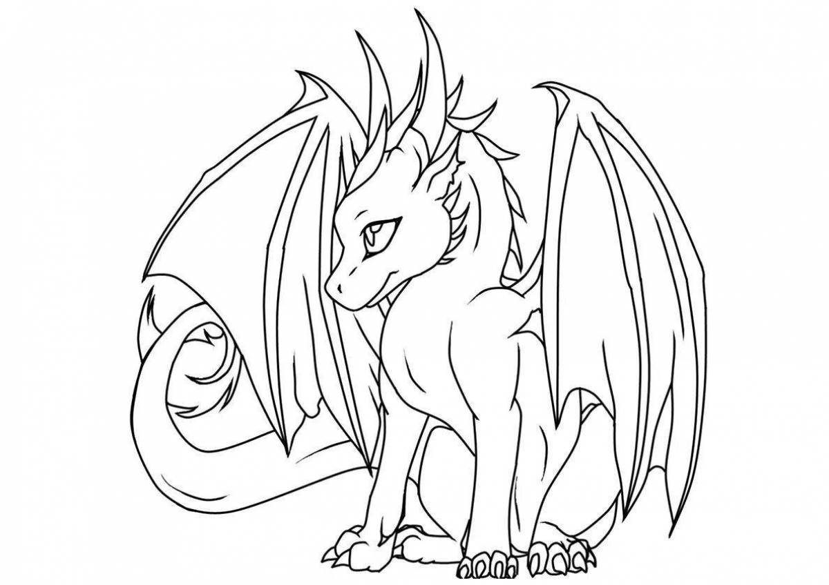 Tempting dragon coloring pages for kids 6-7 years old