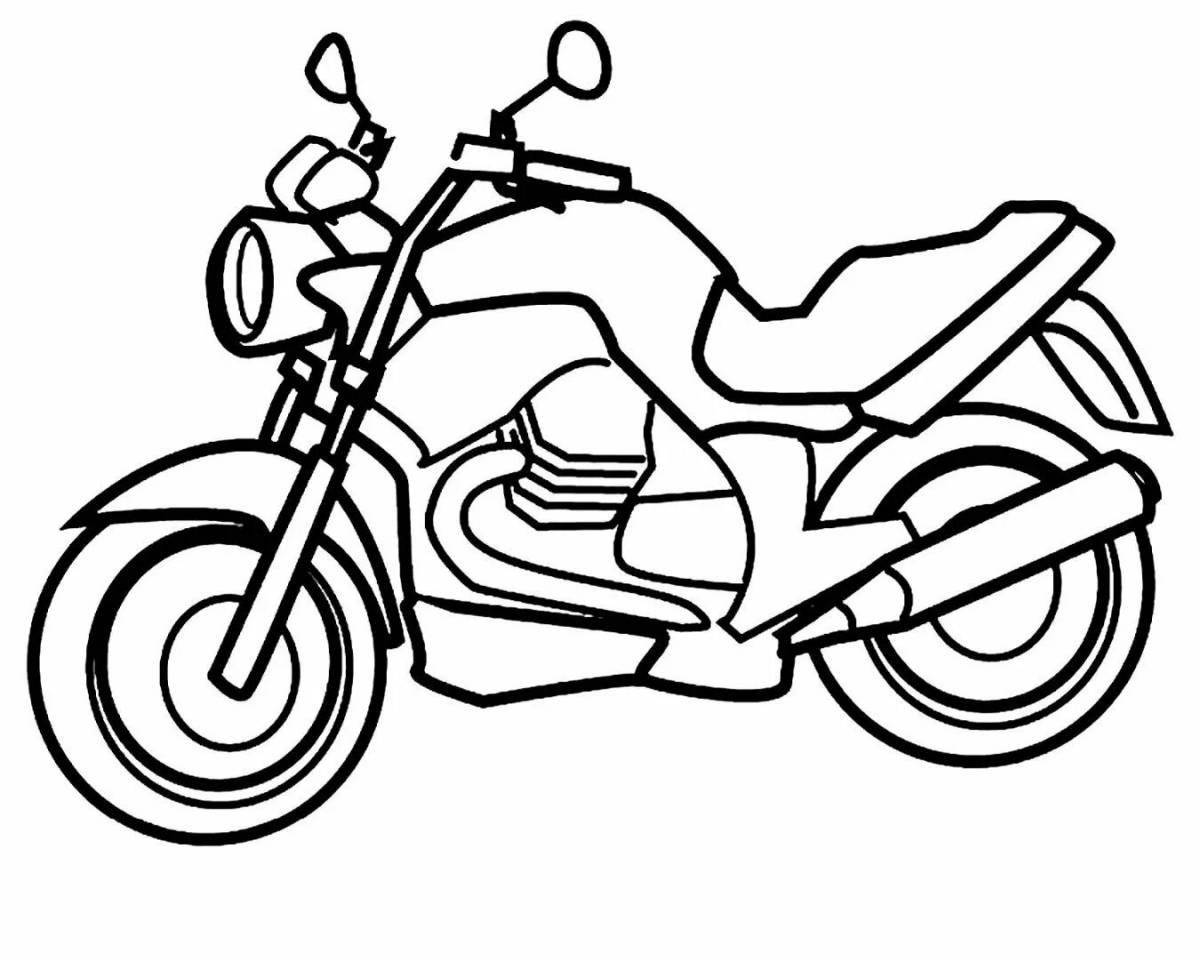 Glorious motorcycles coloring for children 6-7 years old