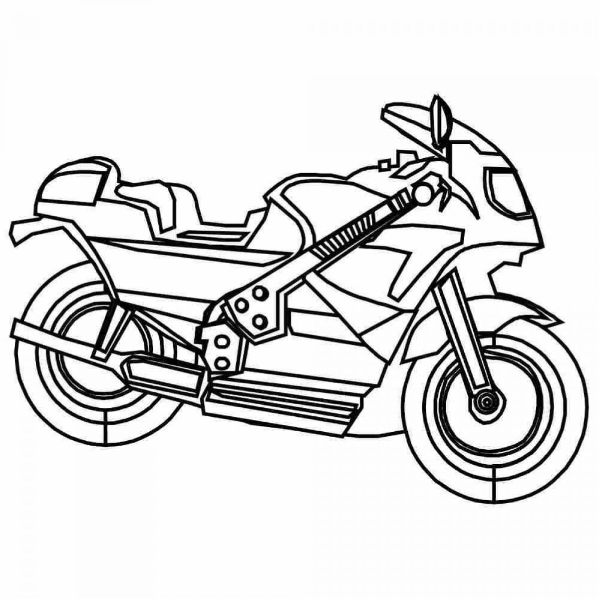 Adorable motorcycles coloring book for 6-7 year olds