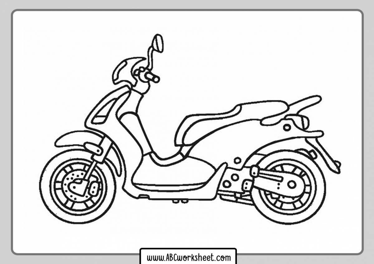 Coloring page adorable motorcycles for children 6-7 years old