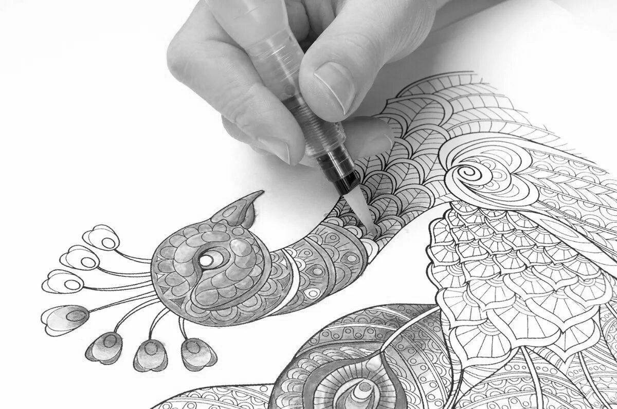 Coloring book soothing anti-stress pencils