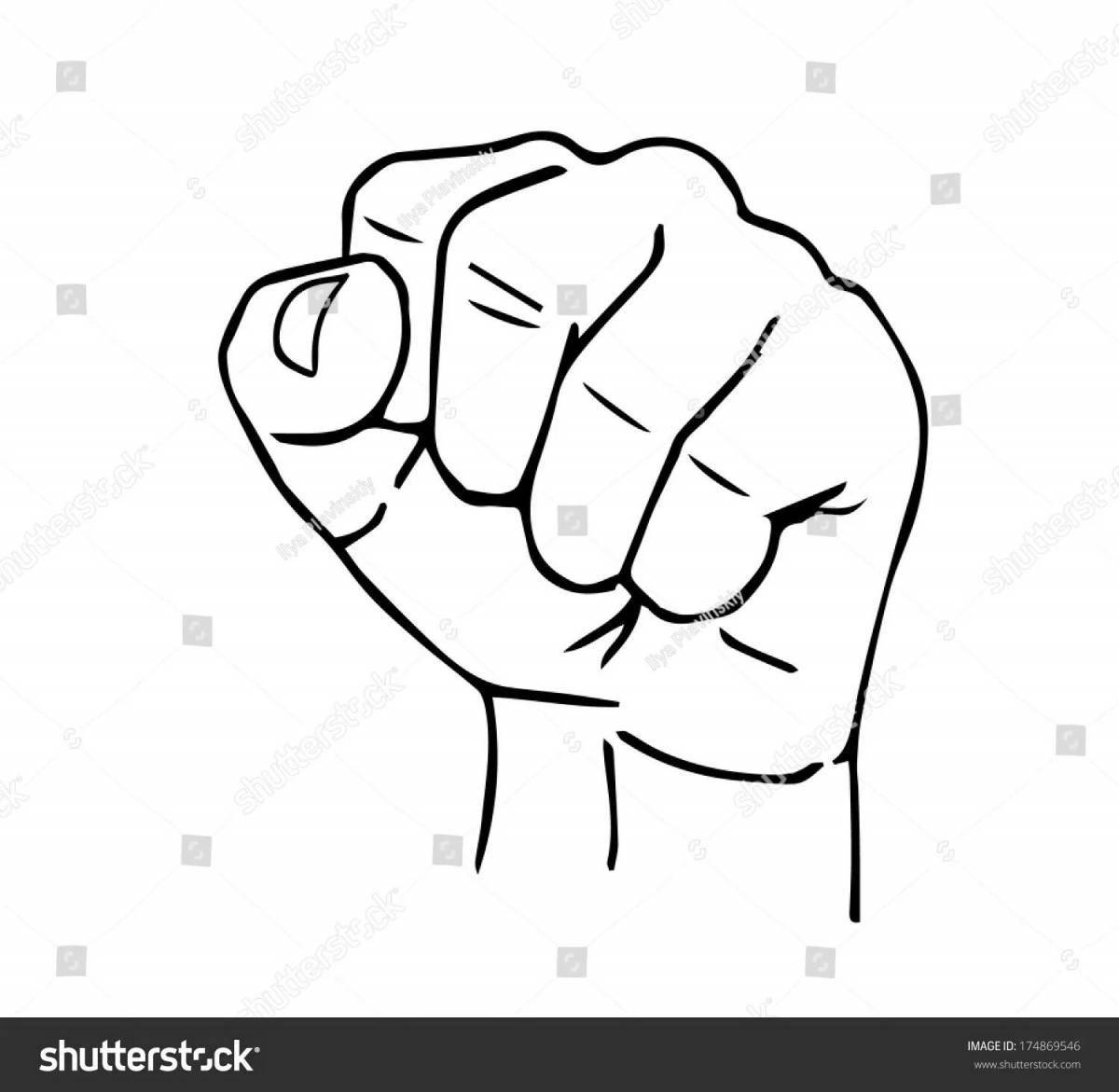 Playful fist coloring book for kids