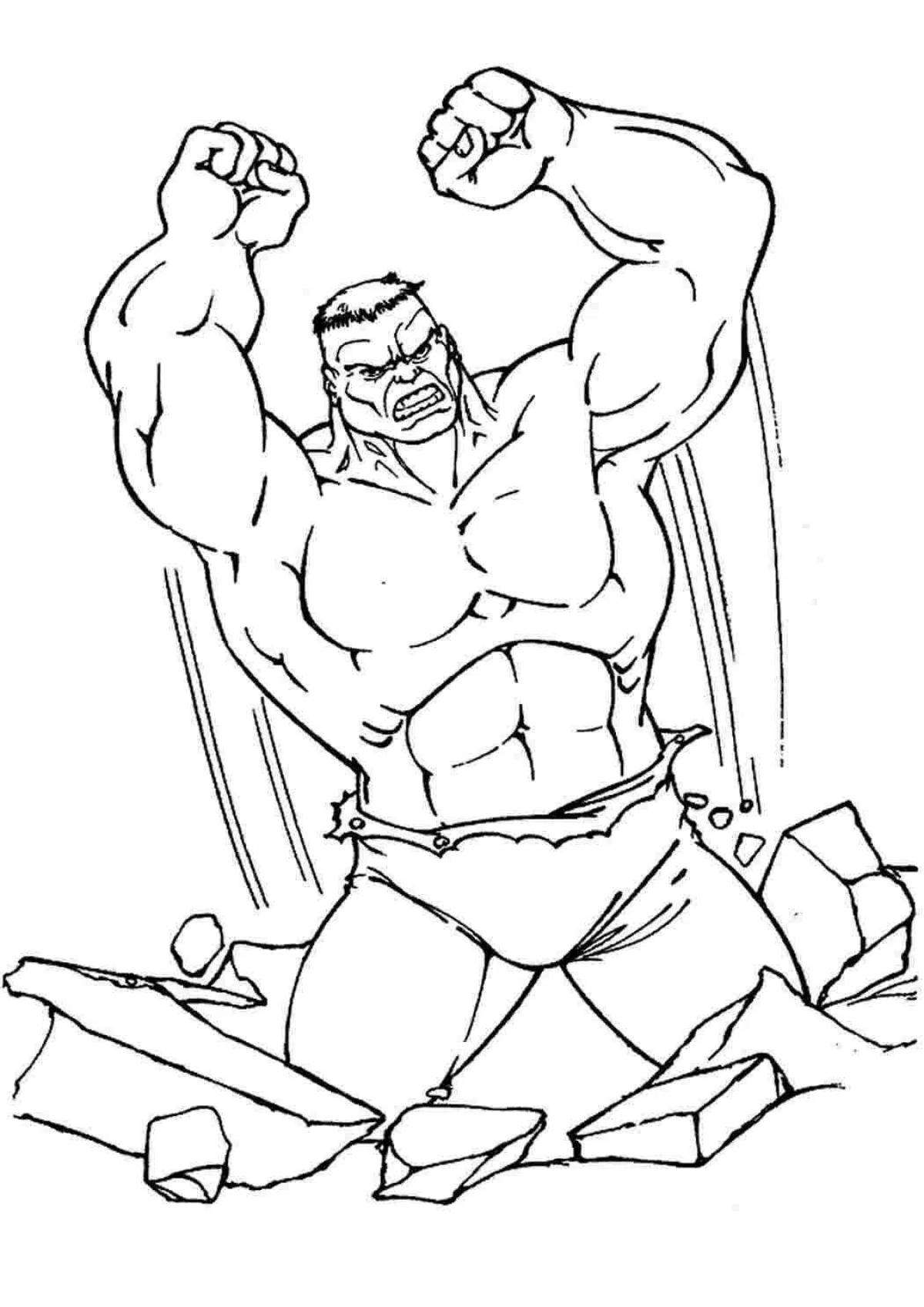 Powerful hulk coloring book for boys