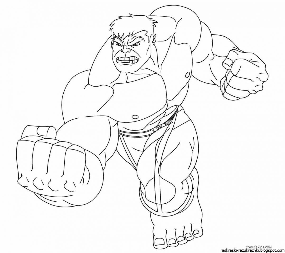 Coloring manly hulk for boys