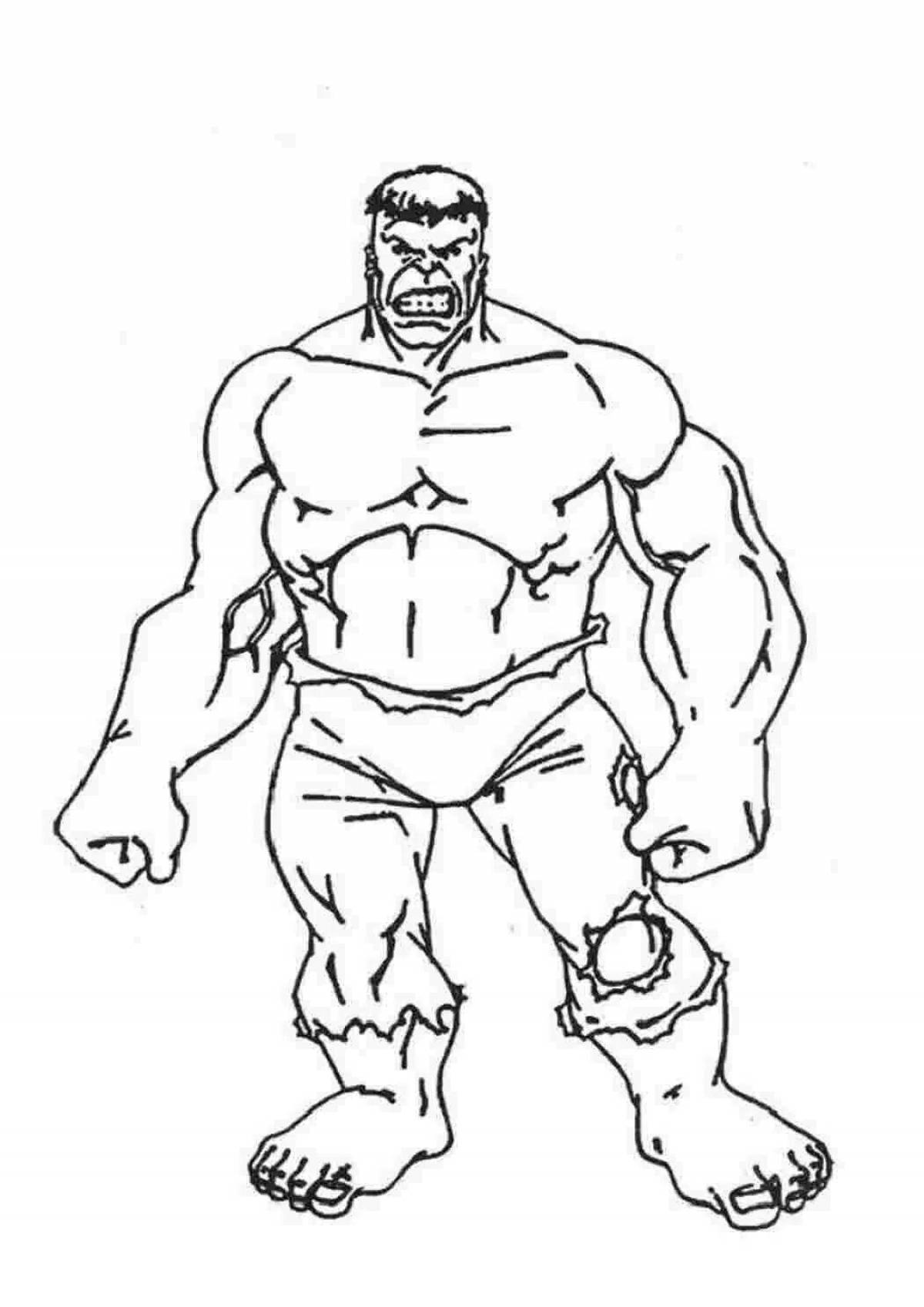 Heroic hulk coloring page for boys