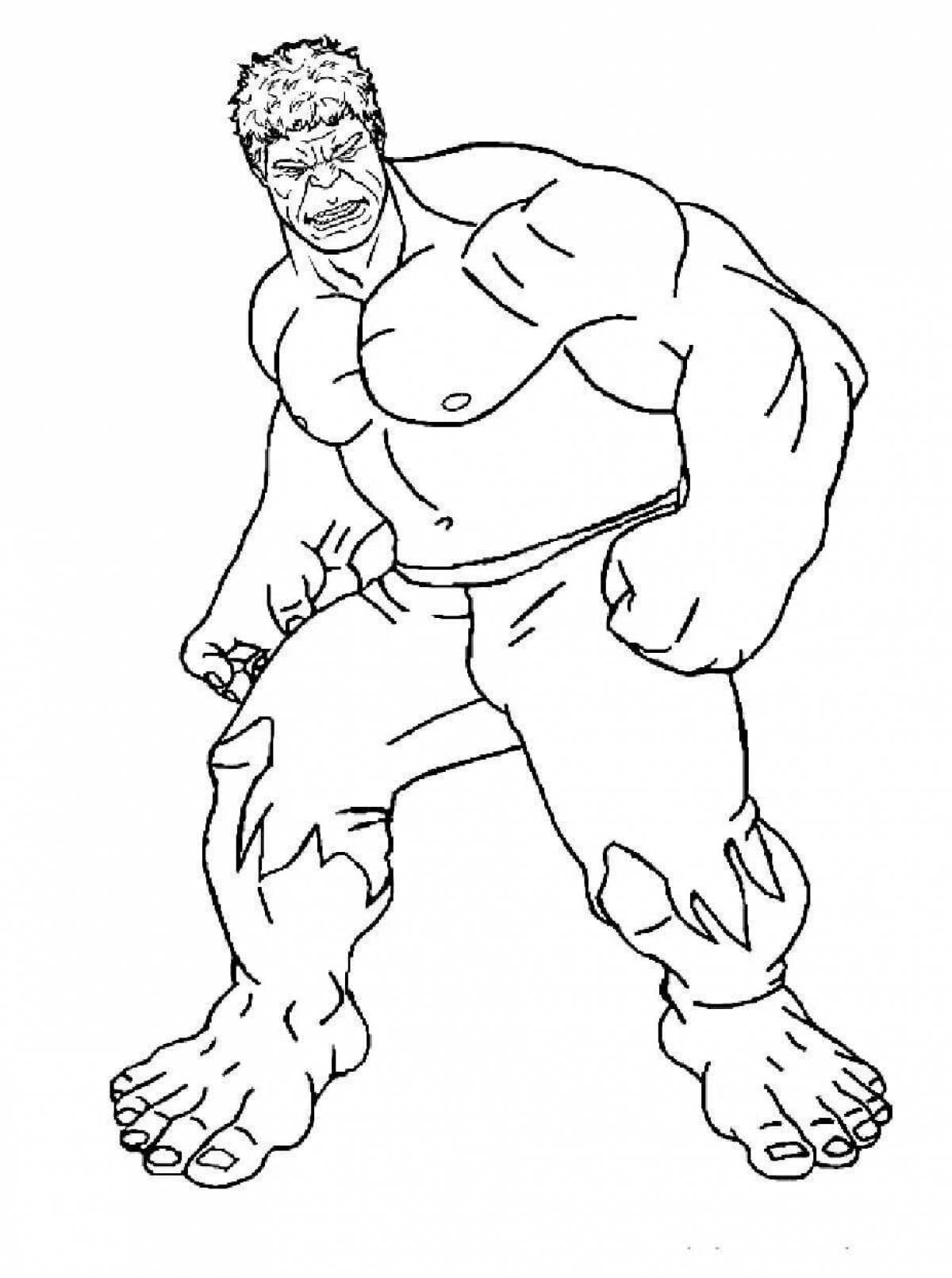 Coloring book shining hulk for boys