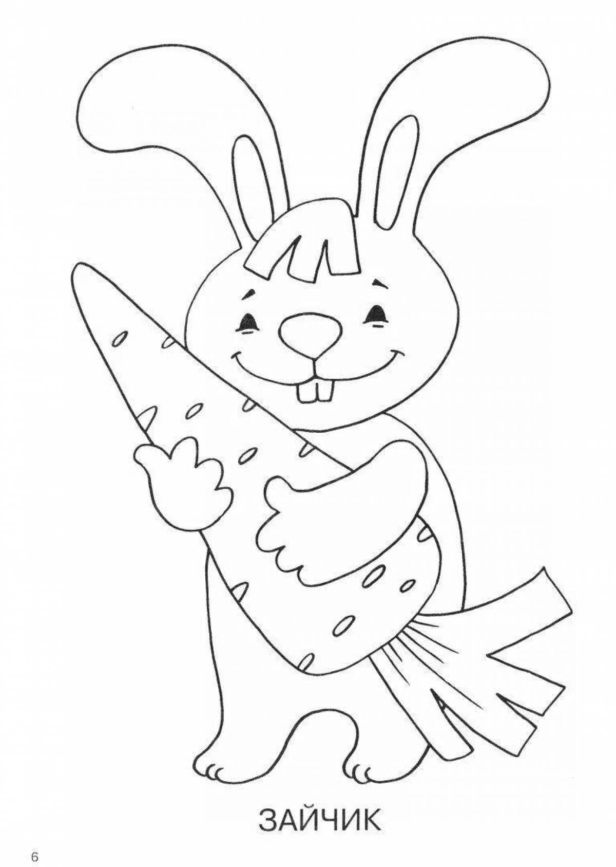 Glorious hare coloring for children