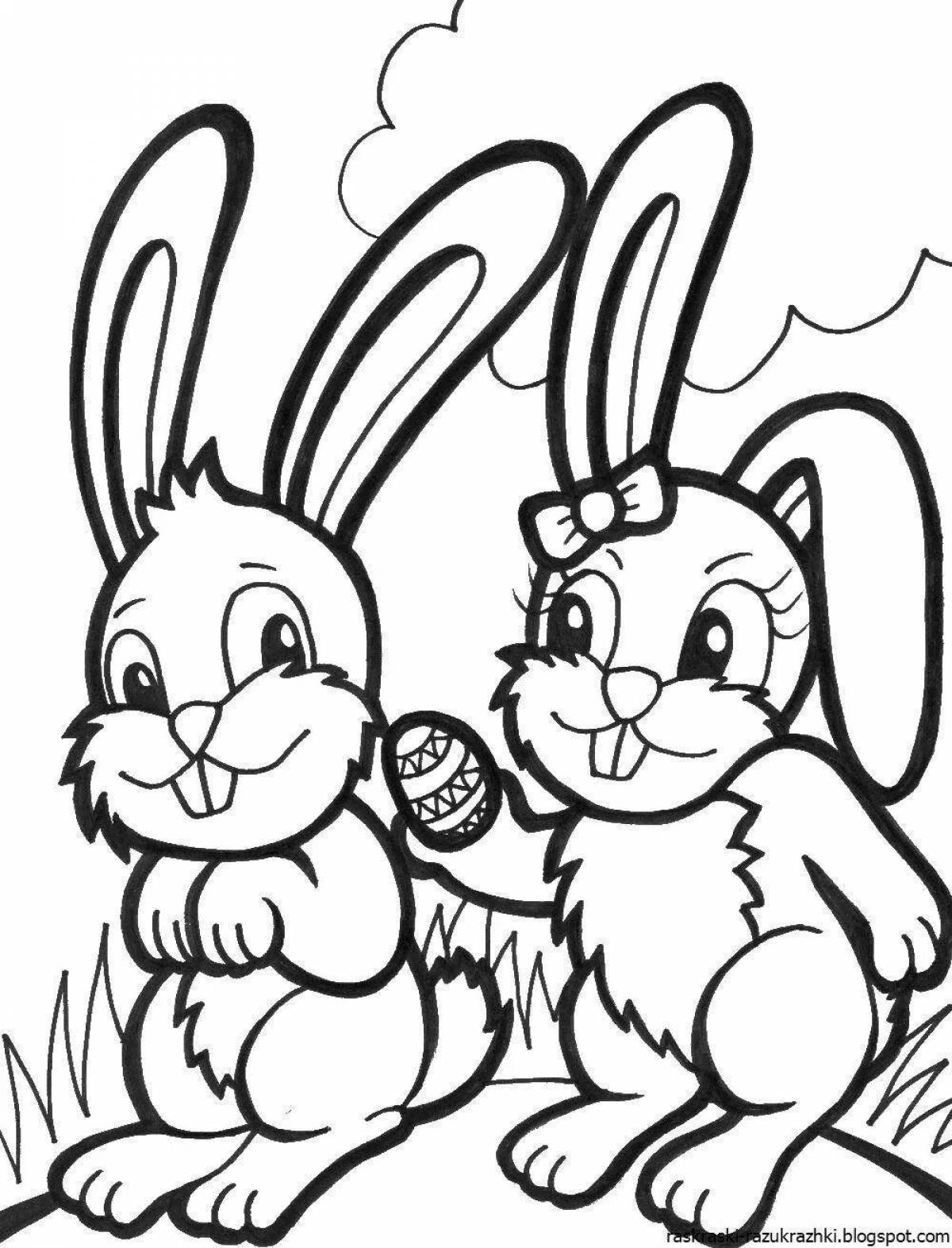 Sparkling Bunny coloring book for kids