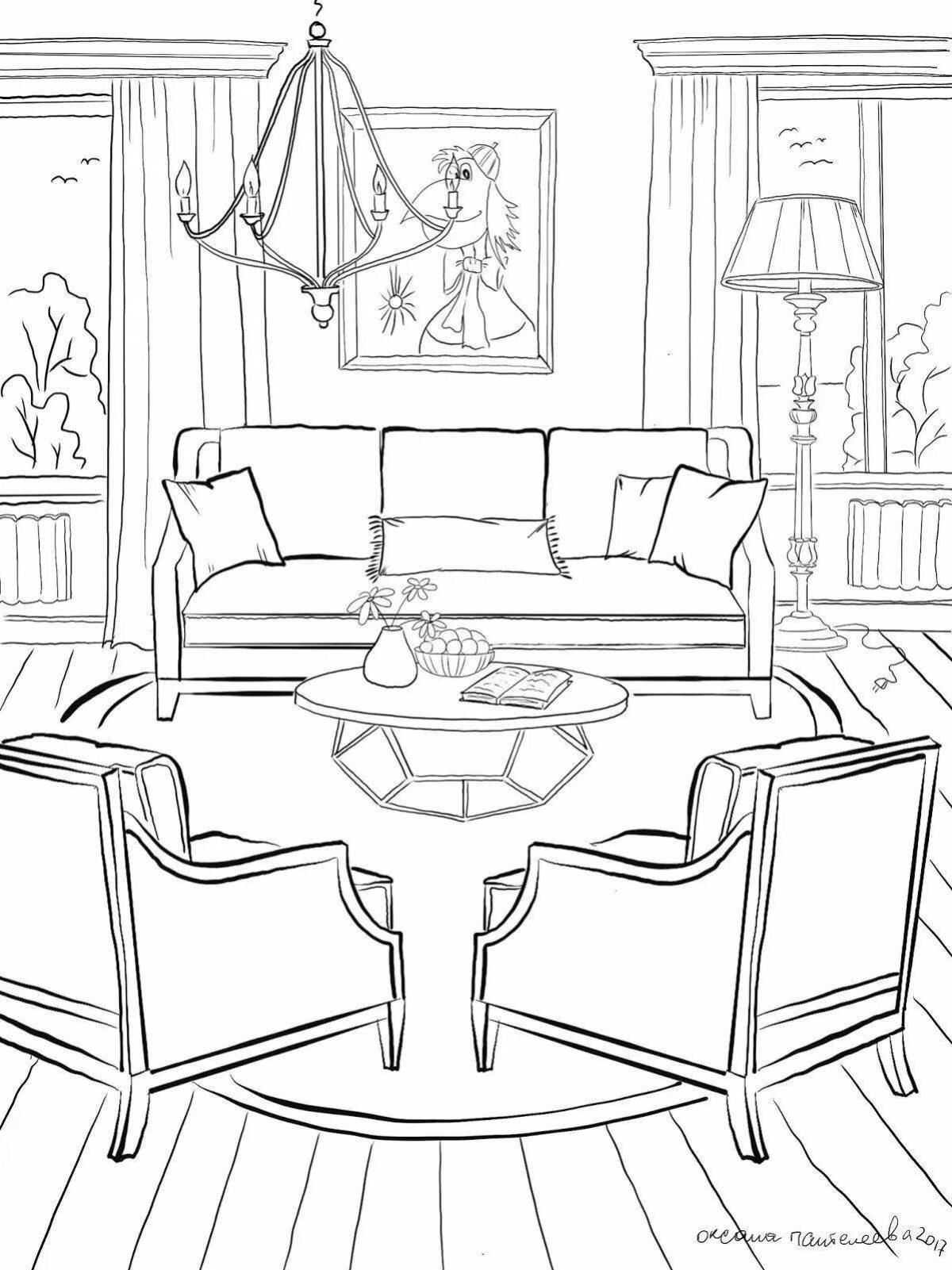 Children's living room coloring book