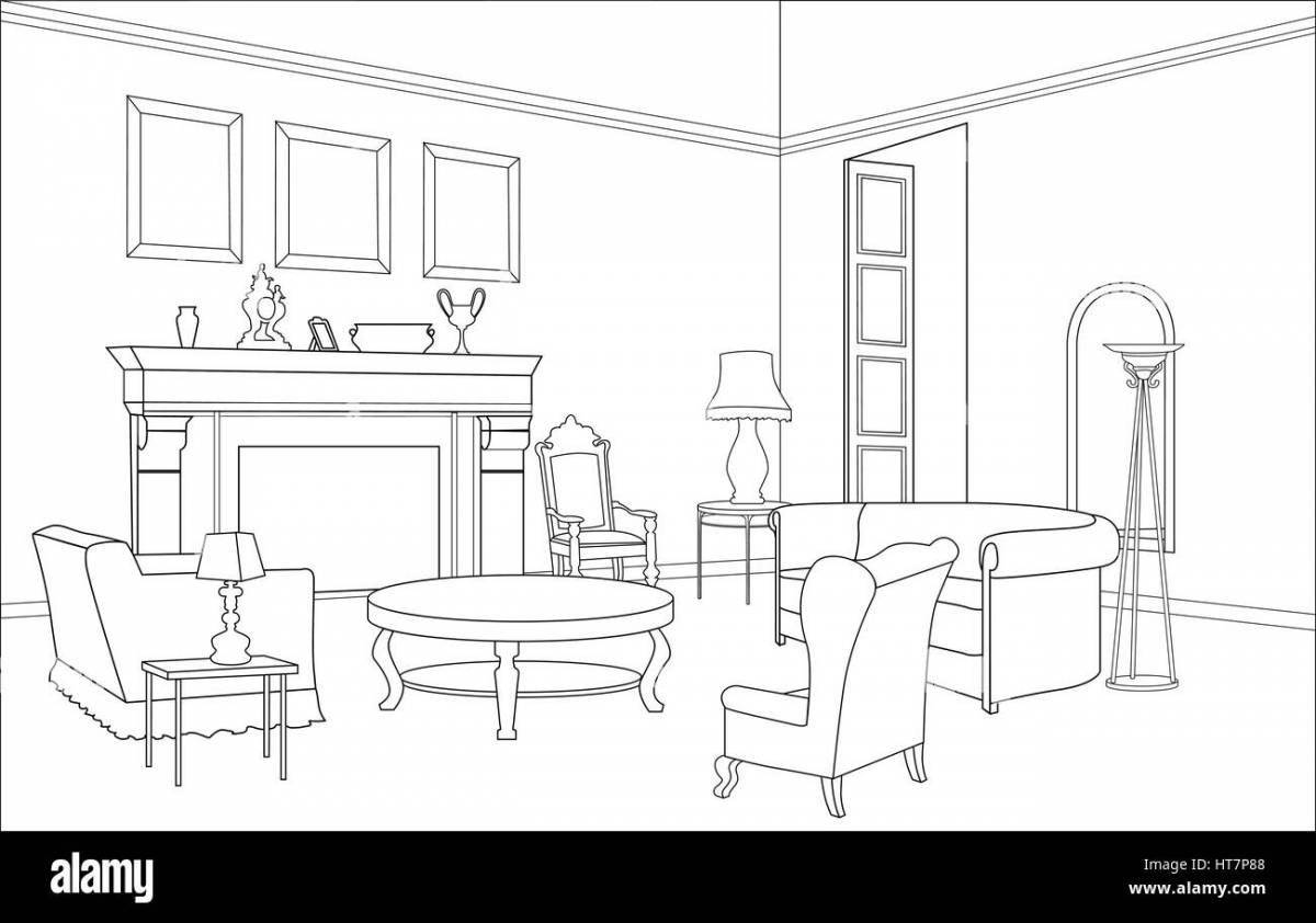 Inviting coloring book for children's living room