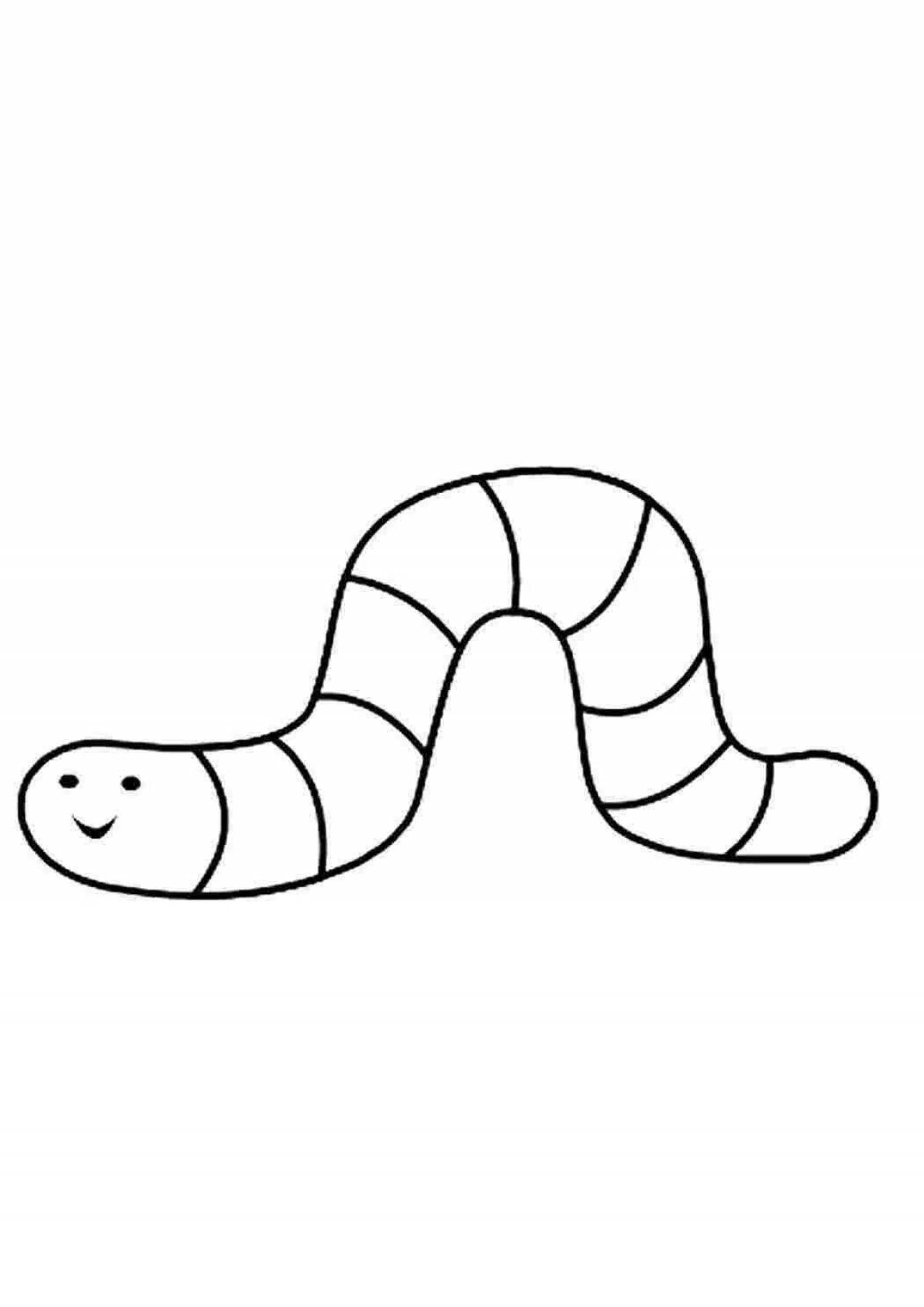 Fancy worm coloring for kids