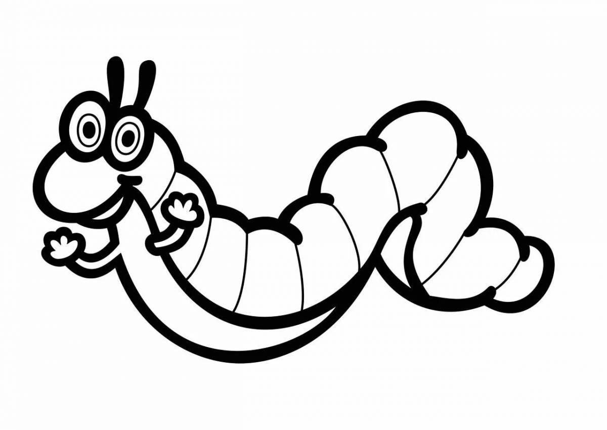 Креативная раскраска червь для детей