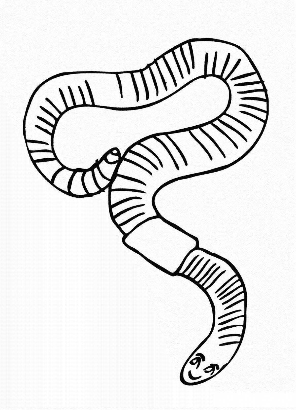 Adorable worm coloring page for kids