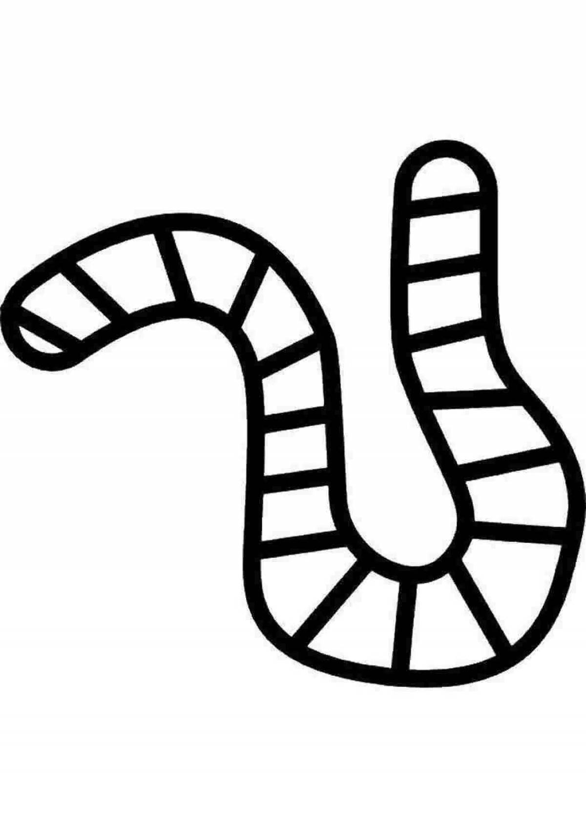 Adorable worm coloring page for kids