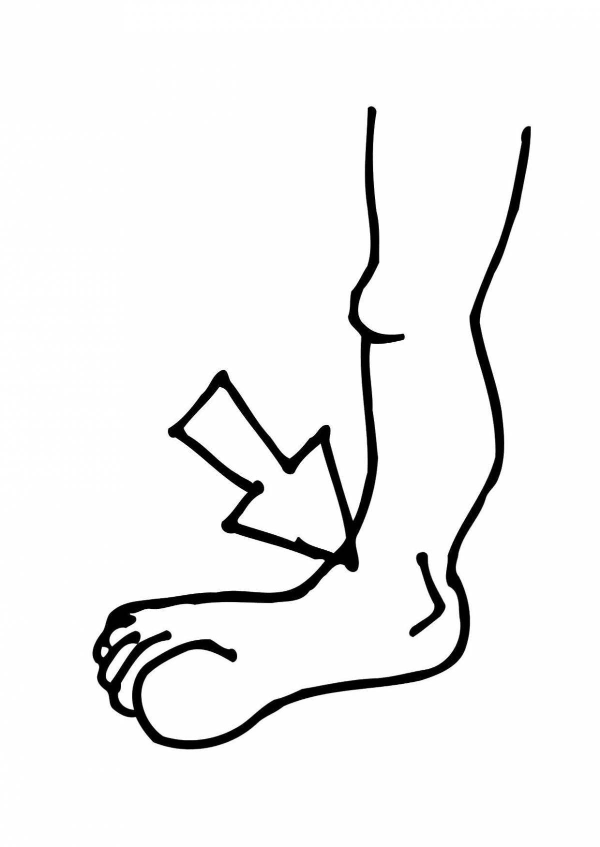 Fun coloring of feet for kids
