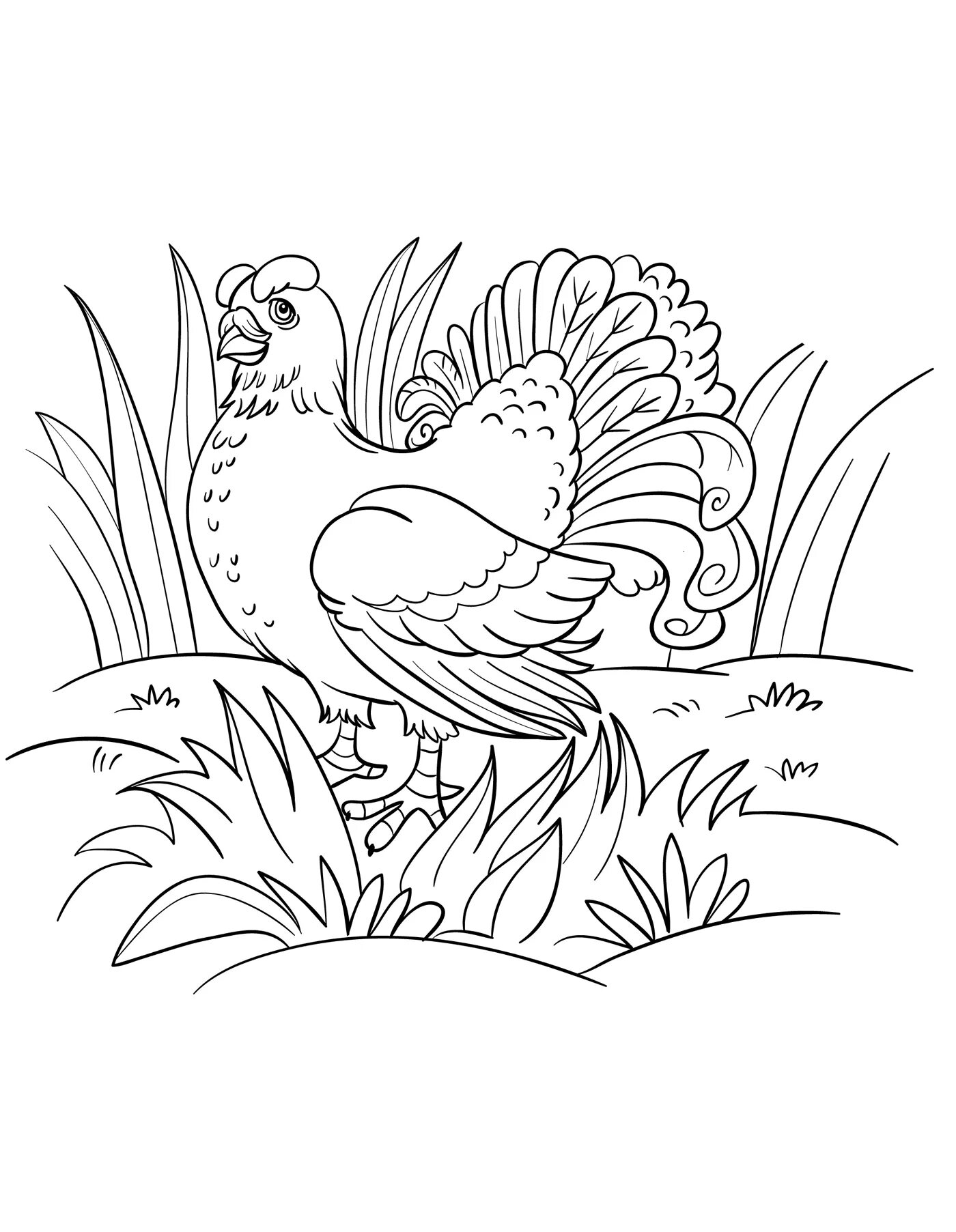 Excellent grouse coloring page for kids
