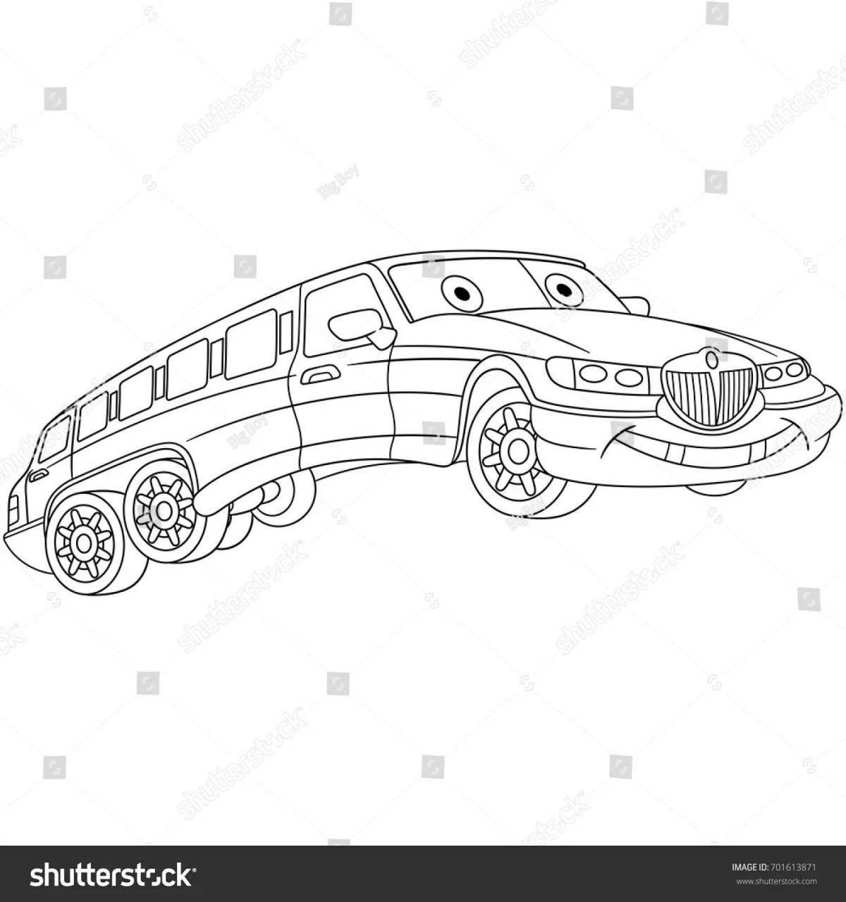 Bright coloring limousine for kids