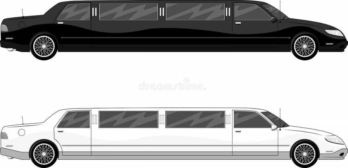 Увлекательная раскраска лимузин для детей