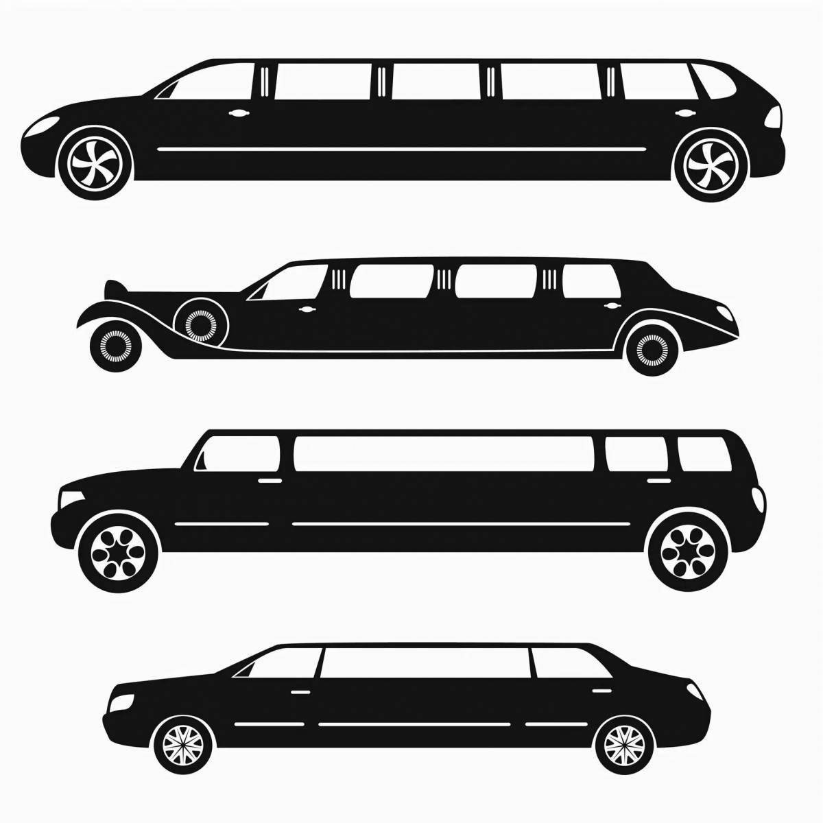 Playful limousine coloring page for kids