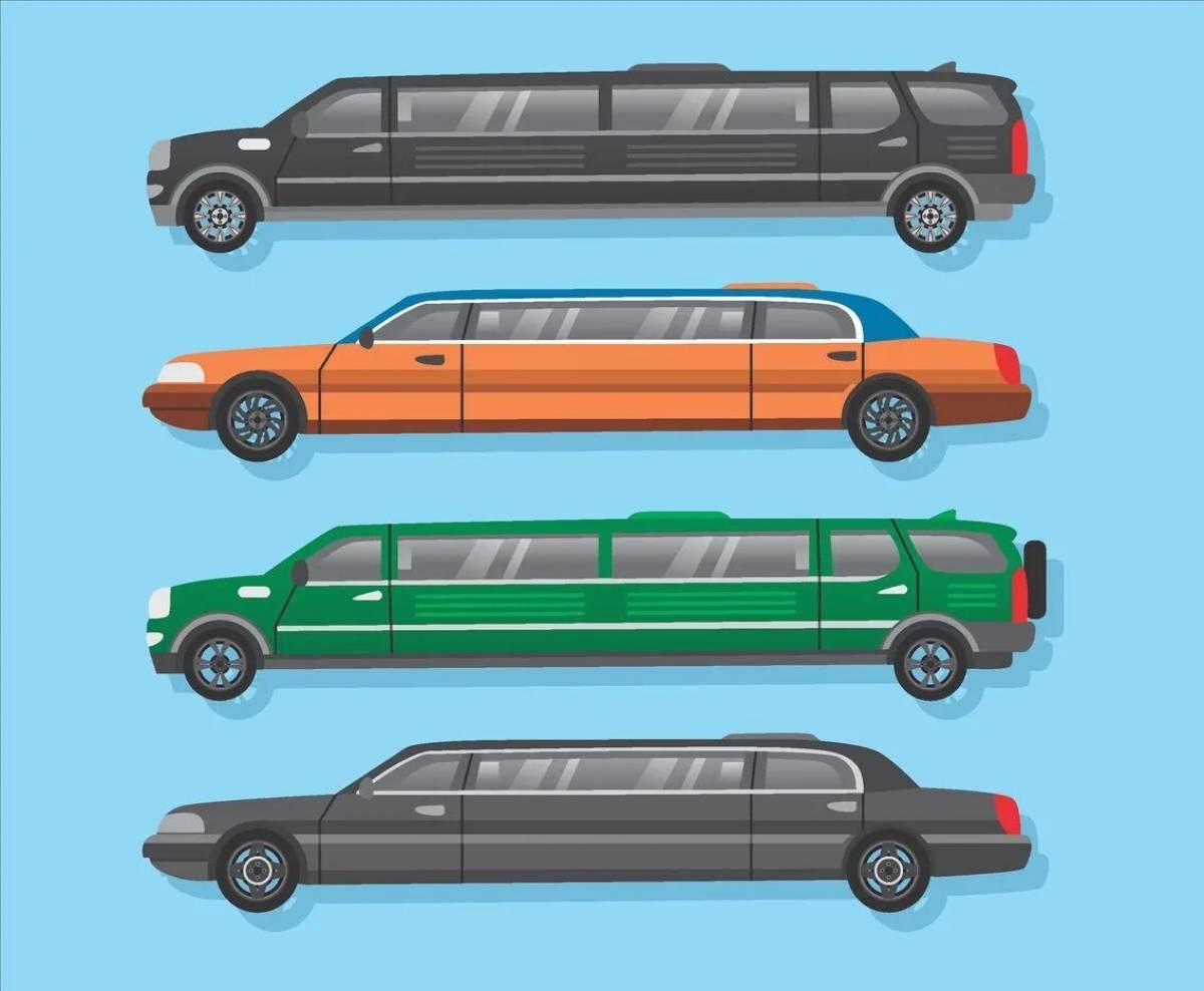 Fancy coloring limousine for kids