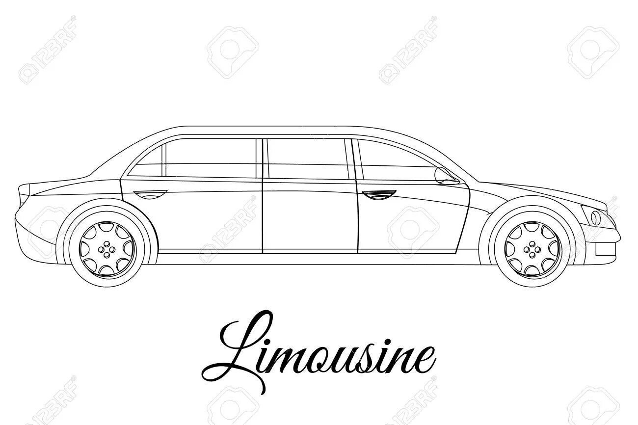 Funny limousine coloring book for kids