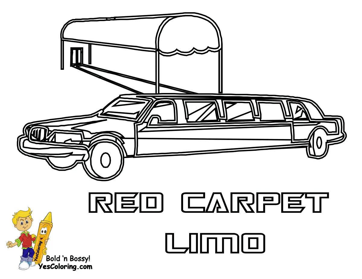 Holiday coloring limousine for kids