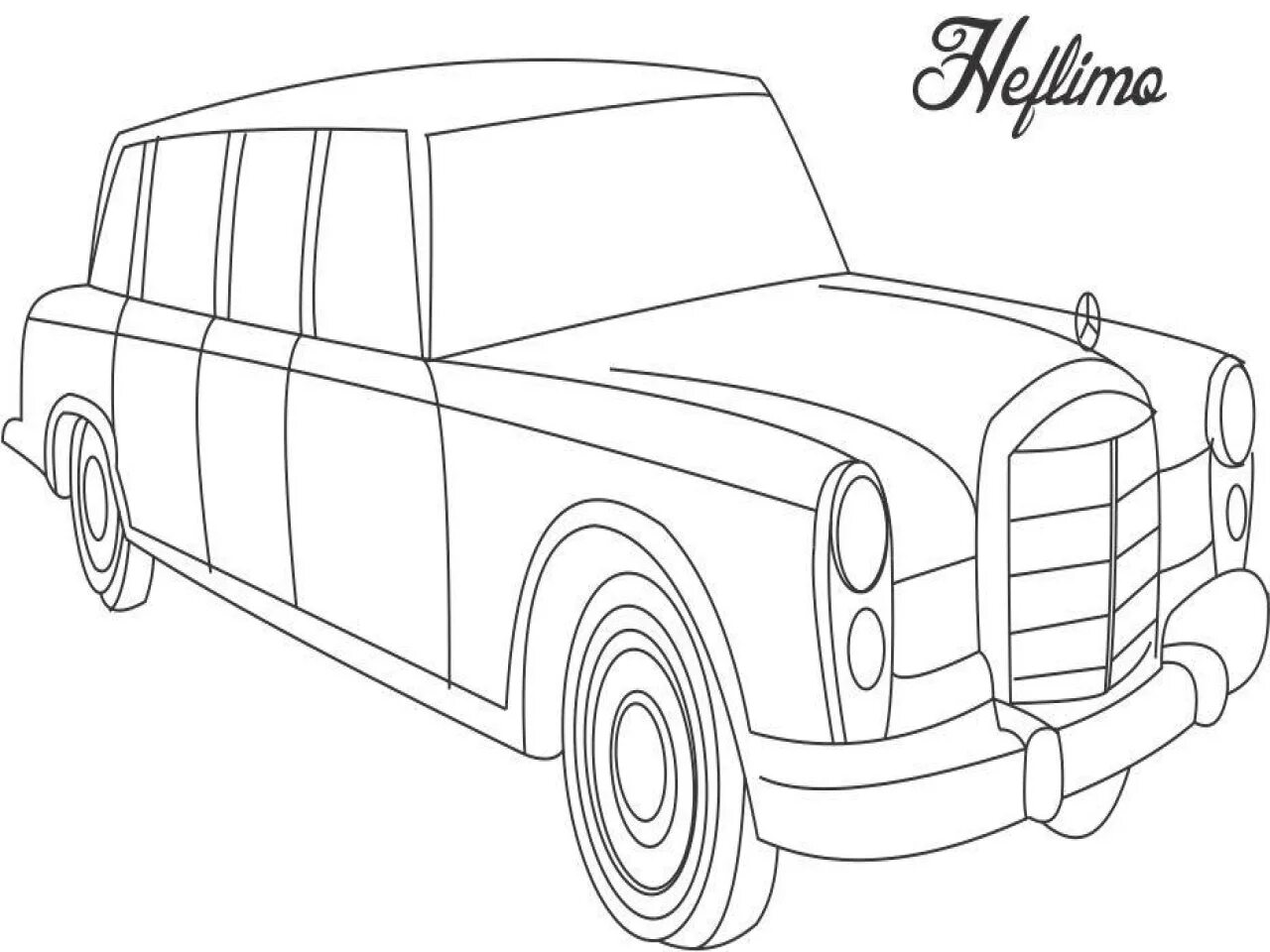 Glittering limousine coloring book for kids
