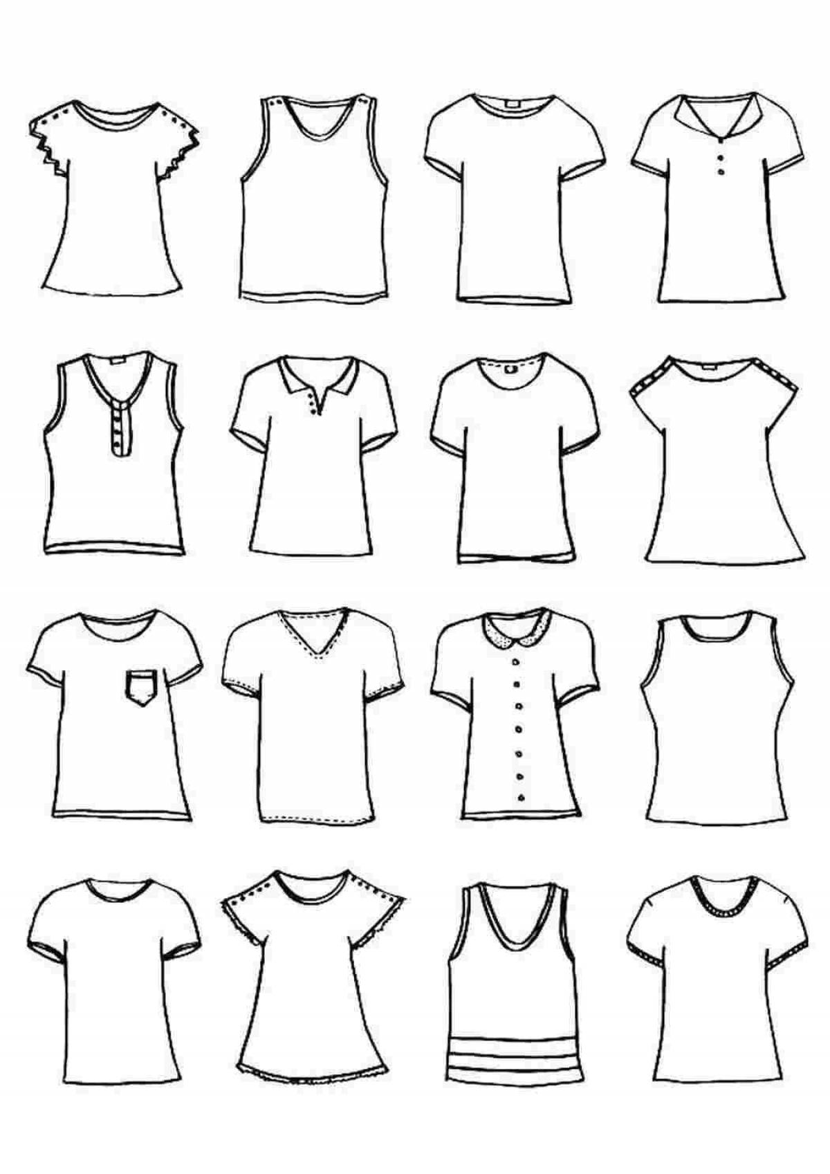 Colorful t-shirt coloring page for kids to have fun