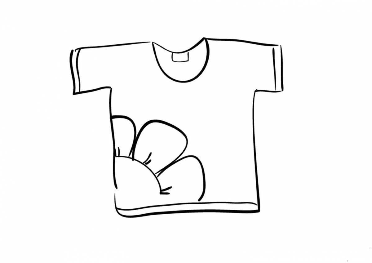 Colorful t-shirt coloring page for kids to discover