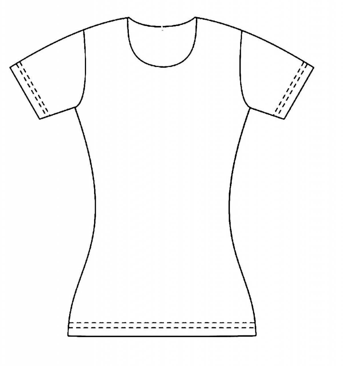 Colorful t-shirt coloring page for kids to develop skills