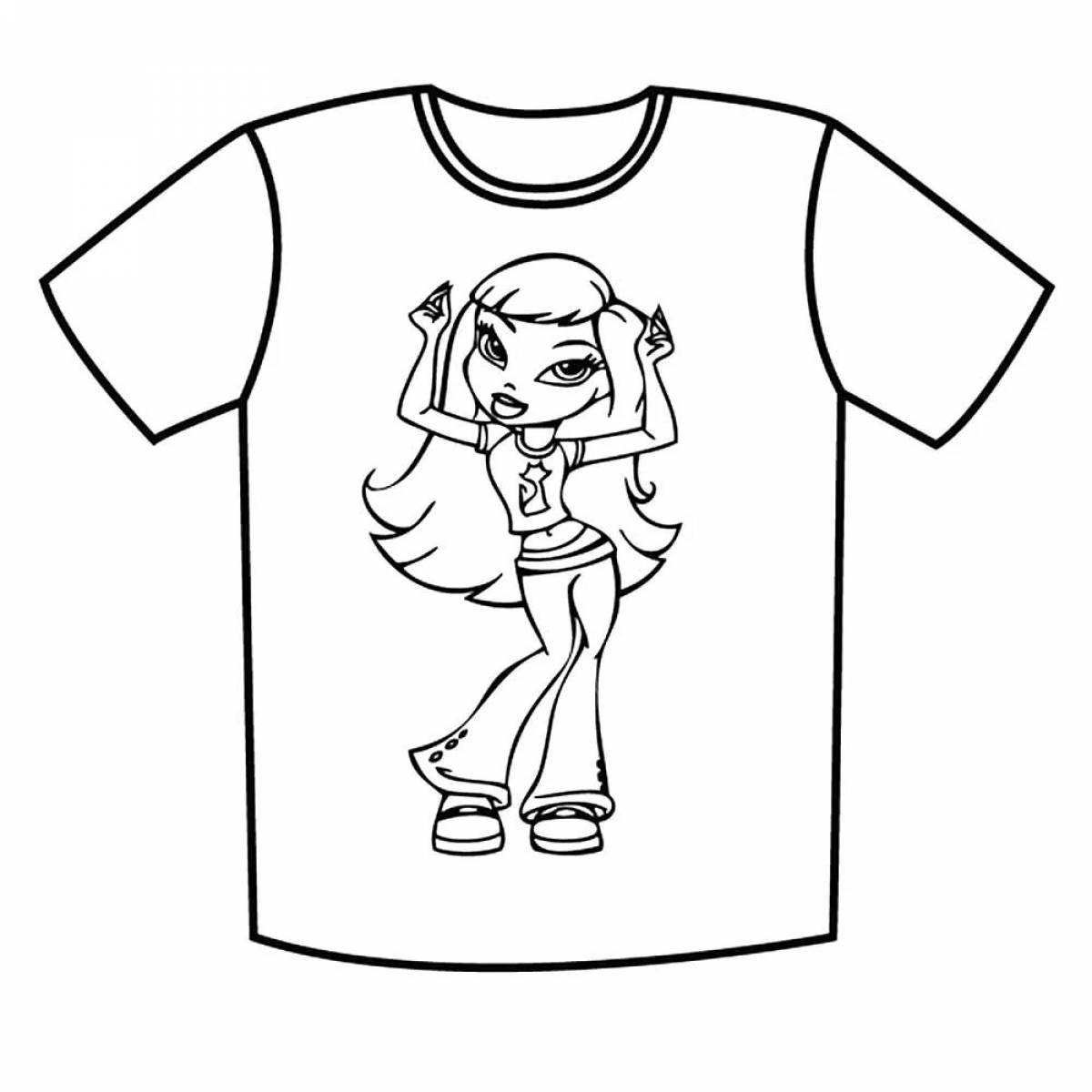 Colorful t-shirt coloring page for kids to develop self-confidence