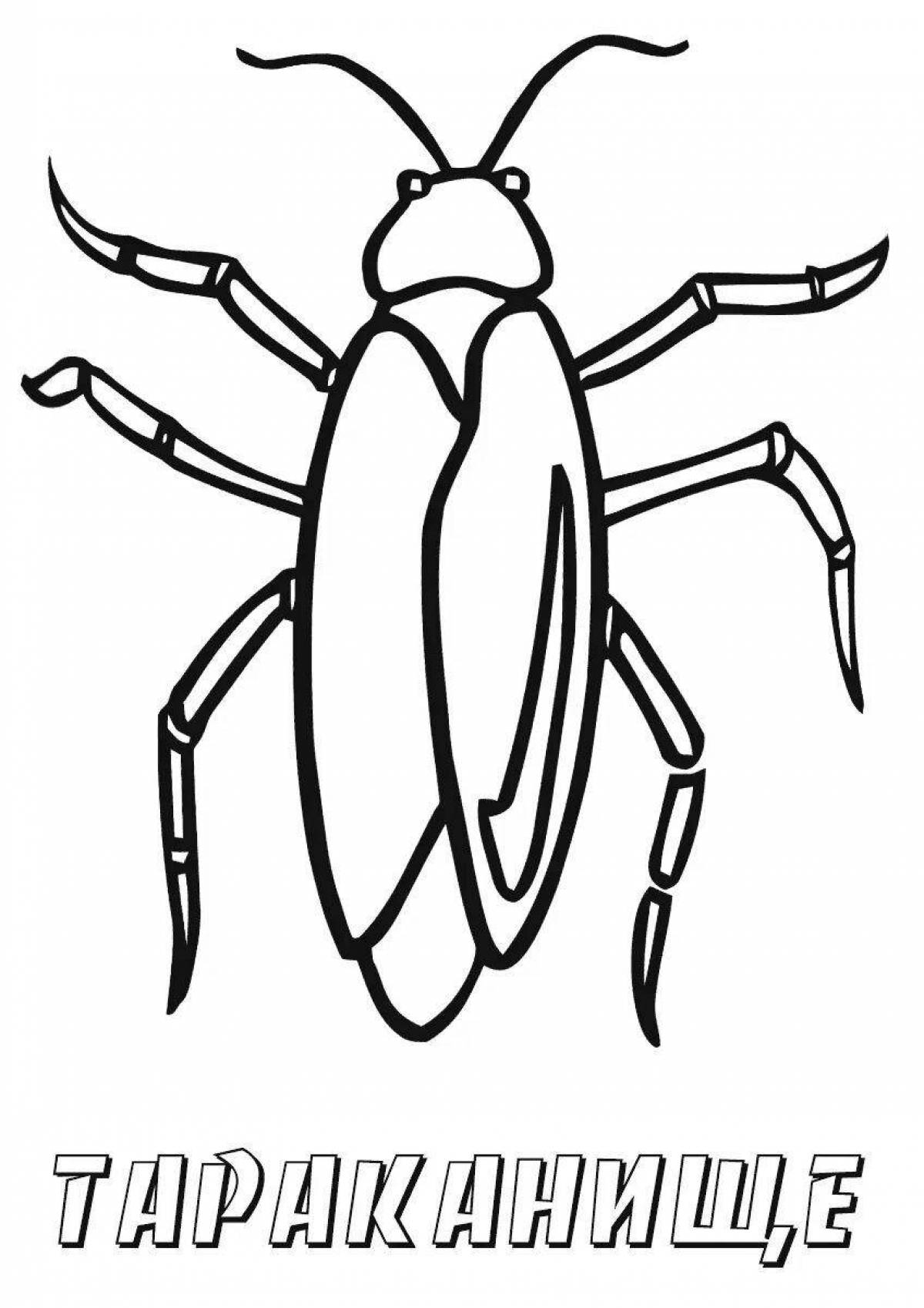 Cute cockroach coloring pages for kids