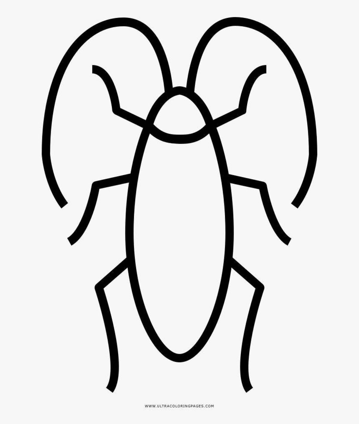 Adorable cockroach coloring book for kids