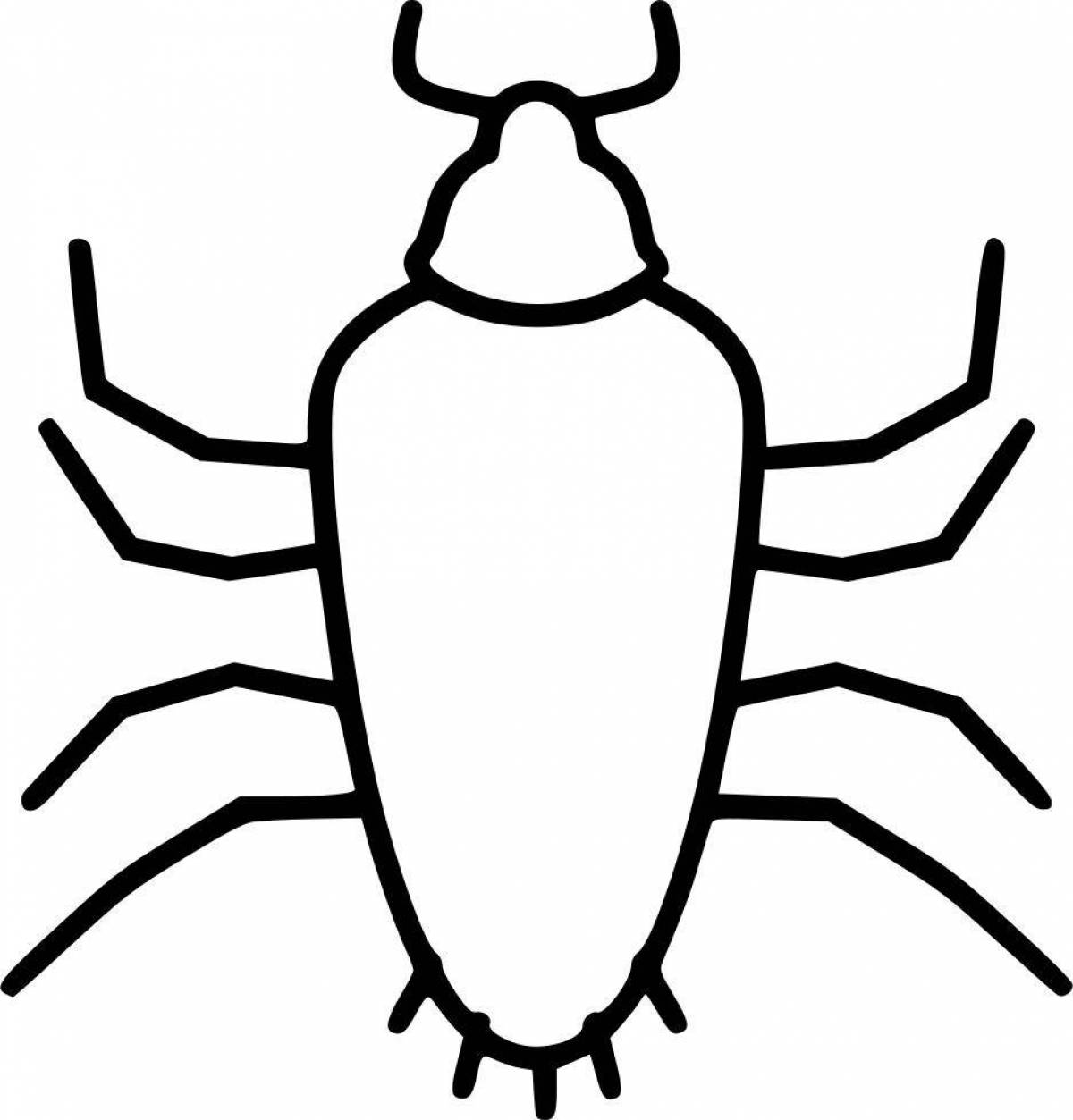 Playful cockroach coloring page for kids