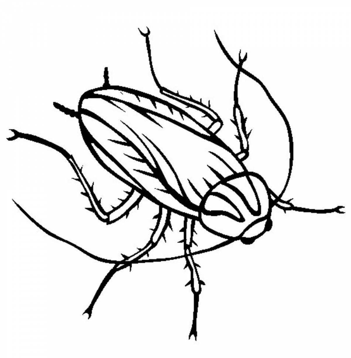 Amazing cockroach coloring page for kids