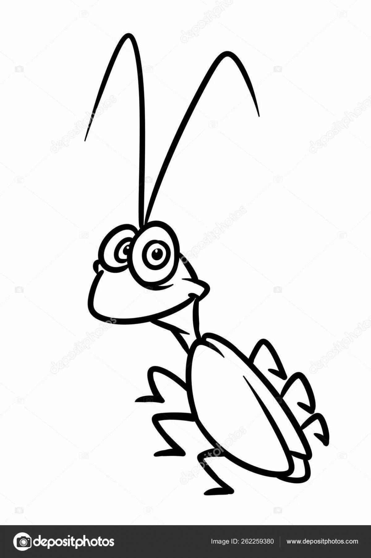 Outstanding cockroach coloring page for kids